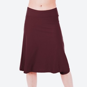 Calypsa Women's Below The Knee Swim Skirt With Capri Leggings - 1 of 3