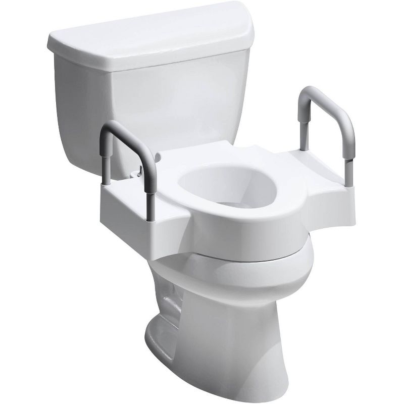 Dual Lock Raised Toilet Seat with Support Arms - Bemis, 3 of 6