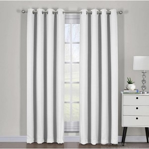 Egyptian Linens Ava Blackout Weave Curtain Panels With Tie Backs Pair (Set Of 2) - 1 of 4