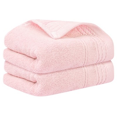 Unique Bargains Striped Pattern Comfort Quick-Drying Hand Towels for Bathroom Camp 2 Packs
