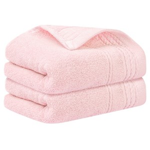 Unique Bargains Striped Pattern Comfort Quick-Drying Hand Towels for Bathroom Camp 2 Packs - 1 of 4