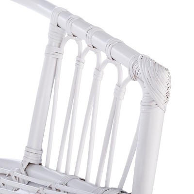 Sustainably Sourced White Rattan Accent Chair Set