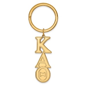 Black Bow Jewelry 14k Yellow Gold Plated Sterling Silver Kappa Alpha Theta Greek Life Key Chain - 1 of 3