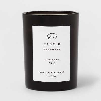 8oz Glass Jar Zodiac Candles Black - Threshold™