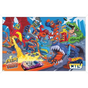 Trends International Mattel Hot Wheels - Awesome Around Every Corner Framed Wall Poster Prints - 1 of 4