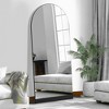 Lirago Arch Full Length Mirror Wall Mirror with Stripe Wood Frame 71?¨¢31 Black - 2 of 4