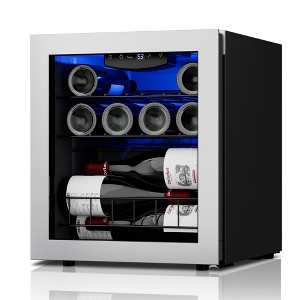 Ca'Lefort Wine Refrigerator Cooler, 12 Bottle Mini Wine Fridge Freestanding Wine Cellar with Glass Door - 1 of 4