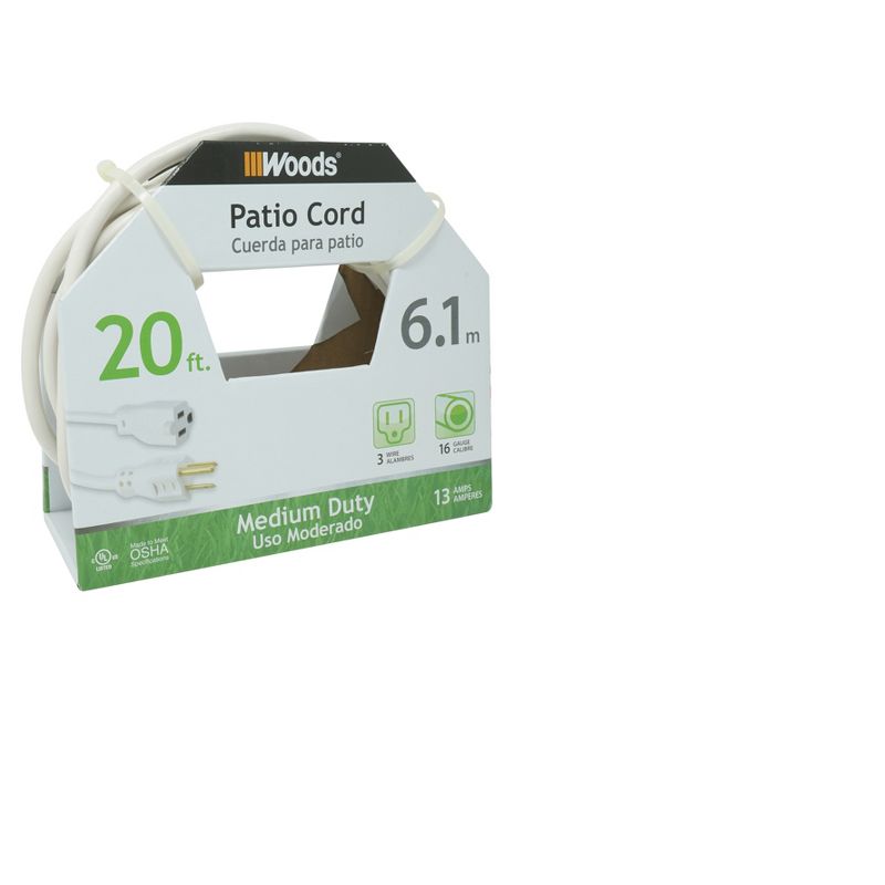 Woods 20&#39; Extension Cord White, 2 of 4