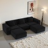Whisen Modular Sofa Bed - Oversized, Convertible, Soft Corduroy Cloud Velvet Fabric, Two Person Combination - 3 of 4