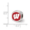 Black Bow Jewelry Sterling Silver Wisconsin Badgers NCAA Bead Charm - 3 of 4
