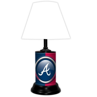 MLB 18-inch Desk/Table Lamp with Shade, with Team Logo, Atlanta Braves