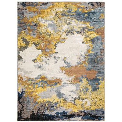 Oriental Weavers Caravan 530V8 Yellow/ Blue Indoor Area Rug - 6'7" x 9'6"
