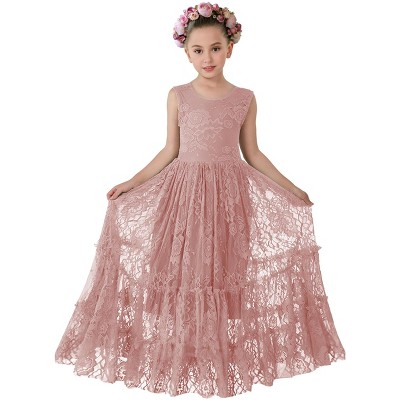 2Bunnies Rose All-Lace Zip Back Flower Girl Dress