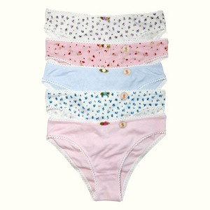 Milanblocks Soft Girl Cotton Panties pointella Cute Floral Pastel Lace Trim Briefs Panty - 1 of 4
