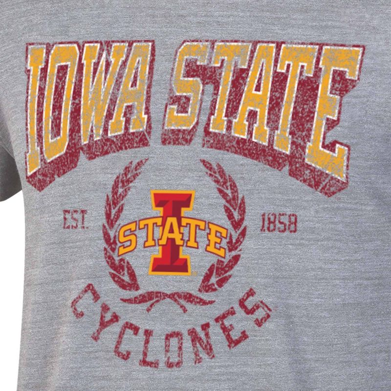 NCAA Iowa State Cyclones Men&#39;s Gray Triblend T-Shirt, 3 of 4