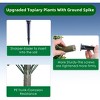23in Artificial Eucalyptus Trees with Ground Spike for Outdoor-Fake Topiary Ball Trees Artificial Plant Brush for Indoor Outdoor Set of 2 Decor Decor - 4 of 4