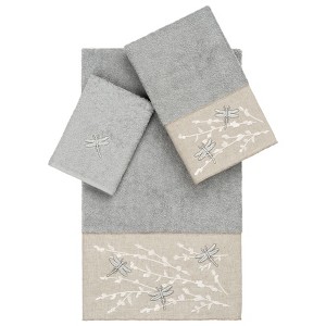 Linum Home Textiles 100% Turkish Cotton BRAELYN Embellished Towel Set - 1 of 4
