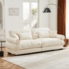 TiramisuBest Large Size Modern 2-seater Sofa with Bolstered Armrests,Velvet 2-Seater Sofa With Waist Pillows and Throw Pillows - 2 of 4