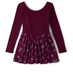 The Children's Place Girls Long Sleeve Floral V-Waist Dress - 1 of 2