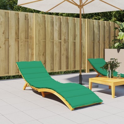vidaXL Sun Lounger Cushion Green 78.7 in.x27.6 in.x1.2 in. Oxford Fabric