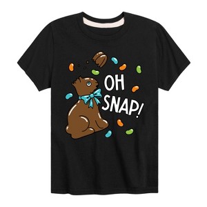 Boys' - Instant Message - Oh Snap Chocolate Bunny Short Sleeve Graphic T-Shirt - 1 of 4