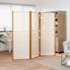 vidaXL 3-Panel Room Divider in Acacia Wood and Textilene - Foldable Design for Indoor and Outdoor Use - Cream White 82.7"x70.9"' - 2 of 4