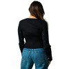 Women's Mauricia Rhinestone Ribbed Knit Top - LUCY PARIS - 3 of 4