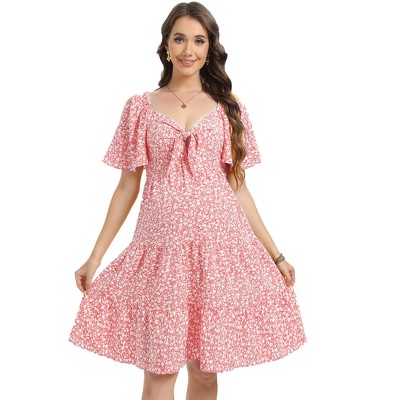 Women's Knotted Knee Length Wrap Baby Shower Dress