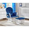Suite Bebe Mason Glider and Ottoman - White Wood and Navy Fabric - 3 of 4