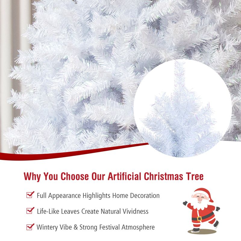 Tangkula White Realistic Xmas Tree, Lush Christmas Tree W/ PVC & PET Branch Tips, 5 of 11