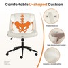 MAYEERTY Office Vanity Chair Cross-Legged Armless Swivel Fabric Height-Adjustable - 4 of 4