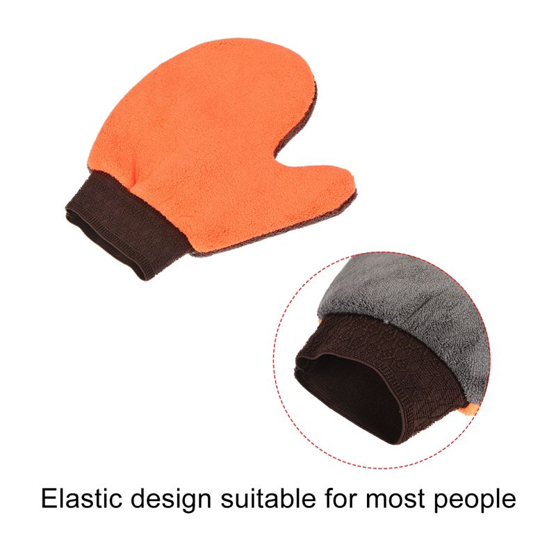 Unique Bargains Microfiber Wash Gloves Chenille Sponge Mitten Dry Duster with Thumb for House Cleaning, 5 of 7
