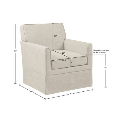 Cream Microfiber Slipcover Accent Chair with Track Arms
