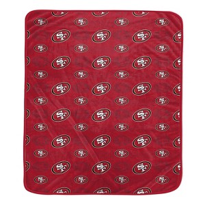 NFL San Francisco 49ers Repeat Tonal Logo Flannel Fleece Blanket - 1 of 1