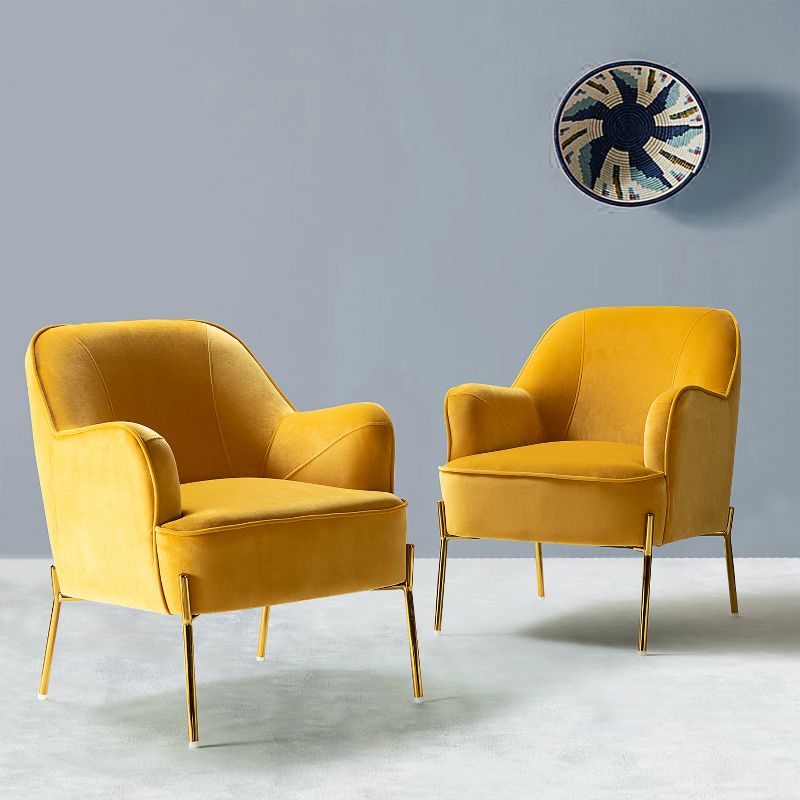 Odo Velvet Accent Comfy Living Room Arm Chair Upholstered Padded Seat Set of 2 | Karat Home, 1 of 12