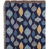 Manual Woodworkers and Weavers Blue White Christmas Tapestry Throw Blanket 50"x60", Cotton, Elegant Holiday Winter Decor - 2 of 3