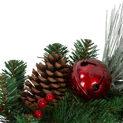 Festive 6' Green Plaid and Pine Cone Christmas Garland