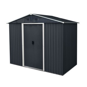 NicBex 8 x 4 Ft Outdoor Storage Shed with Lockable Sliding Doors and Foundation for Backyard Garden,Patio - 1 of 4
