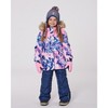 Deux par Deux Girl Two-Piece Discover Snowsuit with Printed Jacket Navy Blue - 2 of 4