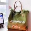 FATMOON Personalized Embroidered Tote Bag - Large Capacity Travel Shoulder Bag for Women, Lettering Canvas Tote for Daily Wear - 4 of 4