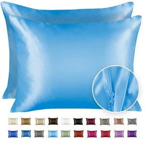 ShopBedding Satin Pillowcase with Zipper, for Hair and Skin Care, Feels Soft and Cool Like a Silk Pillowcase, Satin Pillow Cases 2 Pack - Blissford - 1 of 1