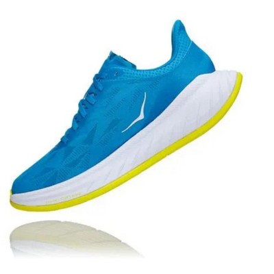 Обувь HOKA Women's Carbon X2 Running Shoes Diva Blue/Citrus, Size 7.5 — фото 3