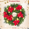 Garland, pre-installed LED lights, outdoor Christmas decoration suitable for front doors and indoor use, battery-powered, flame-retardant PVC - 2 of 4