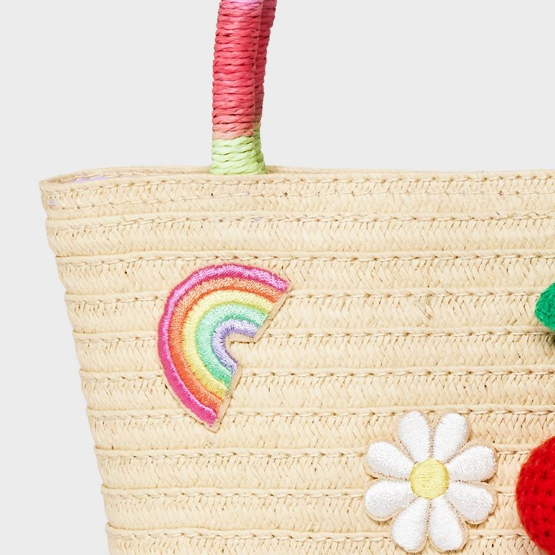 Toddler Girls&#39; Woven Patchwork Tote Bag - Cat &#38; Jack&#8482; Off-White, 5 of 8