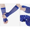 INSPIRE CHIC Women's Long Elastic Mesh Rhinestone Cosplay Net Half Finger Sleeves Gloves for Female Dance Party 1Pair - 3 of 4