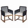 PAGED Patio Dining Chairs,Modern Outdoor Dining Chairs with Rope Design Back and Cushion,23.3 inch Patio Armchair Suitable for Patio,Garden,2PC - 4 of 4