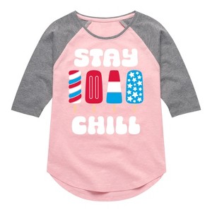 Girls' - Instant Message - Americana Shirt Tail Raglan Graphic T-shirt - 1 of 4