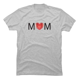 Men's Design By Humans Mom Heart Love By AmberDawn888 T-Shirt - 1 of 2