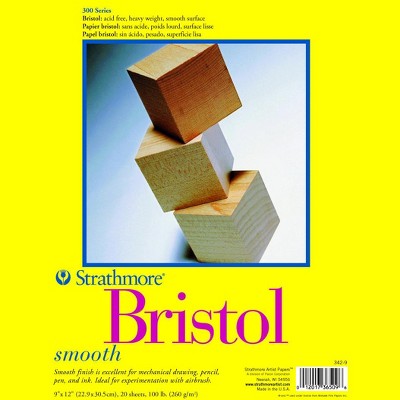 Strathmore 300 Series Smooth Bristol Pad, 14 x 17 Inches, 100 lb, 20 Sheets