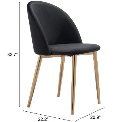 Black Upholstered Metal and Wood Side Chairs, Set of 2